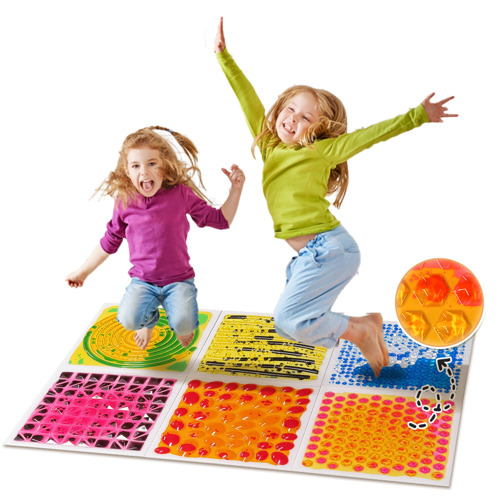 Set 6 covorașe senzoriale Montessori cu lichid în mișcare